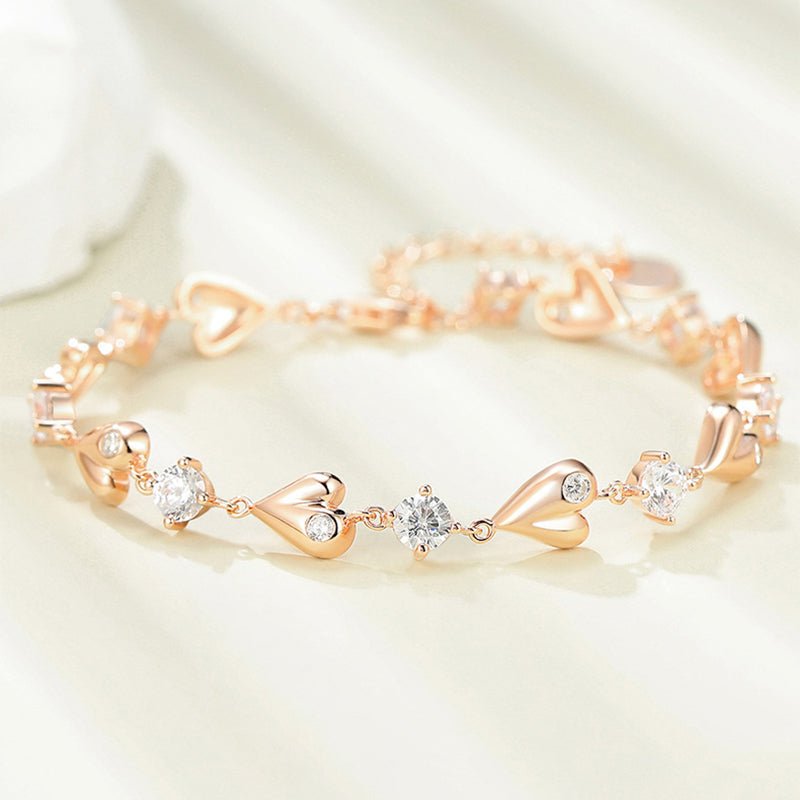 Custom rose gold plated bracelets women jewelry heart shape bracelets - LOVIISA