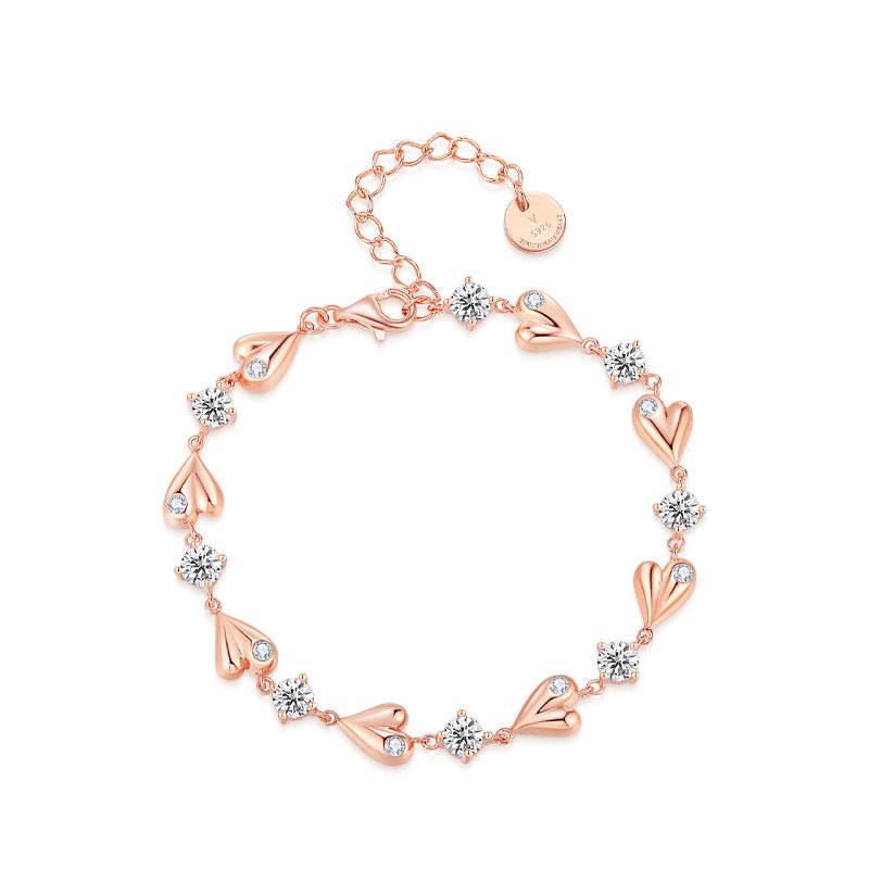 Custom rose gold plated bracelets women jewelry heart shape bracelets - LOVIISA