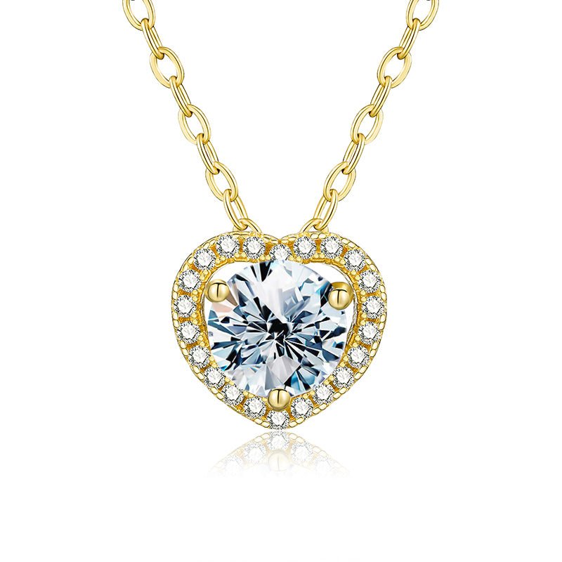 Diamond Moissanite Pendant Fine Plated Real 925 Sterling Silver - LOVIISA