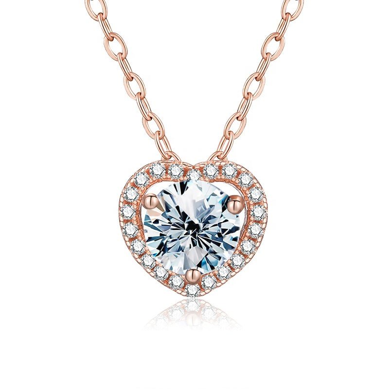 Diamond Moissanite Pendant Fine Plated Real 925 Sterling Silver - LOVIISA