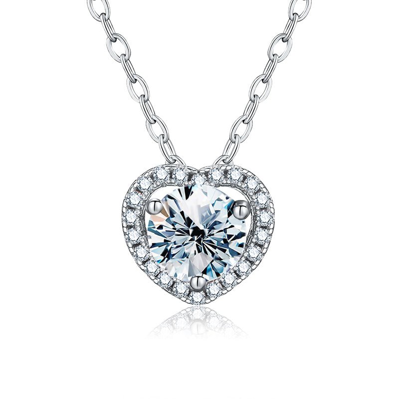 Diamond Moissanite Pendant Fine Plated Real 925 Sterling Silver - LOVIISA