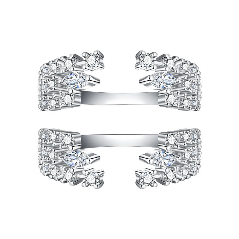 Diamond Oval Halo Rings Set For Women Real 925 Sterling Silver - LOVIISA