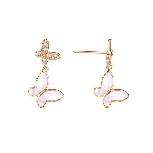 Drop Earrings 18K Rose Gold Plated 925 Jewelry Sterling Silver - LOVIISA