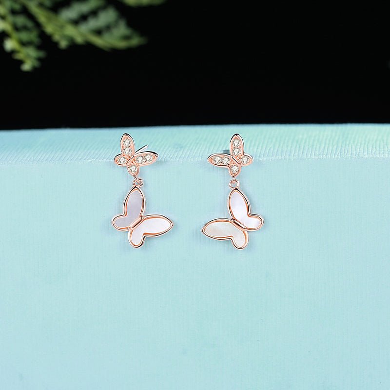 Drop Earrings 18K Rose Gold Plated 925 Jewelry Sterling Silver - LOVIISA