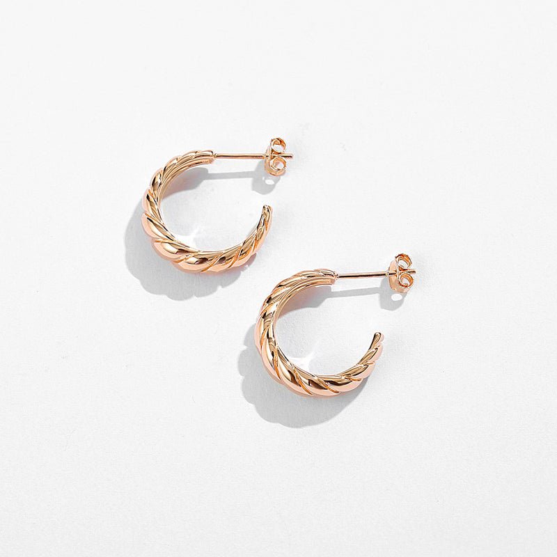 Earrings 925 Sterling Silver Hoops Rose Gold - LOVIISA