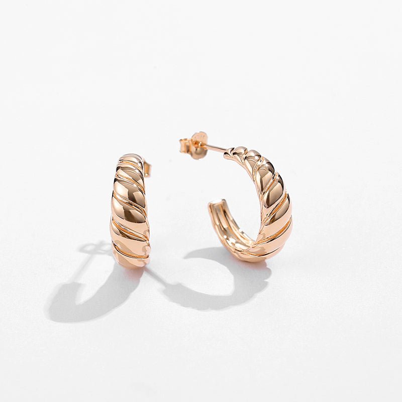 Earrings 925 Sterling Silver Hoops Rose Gold - LOVIISA