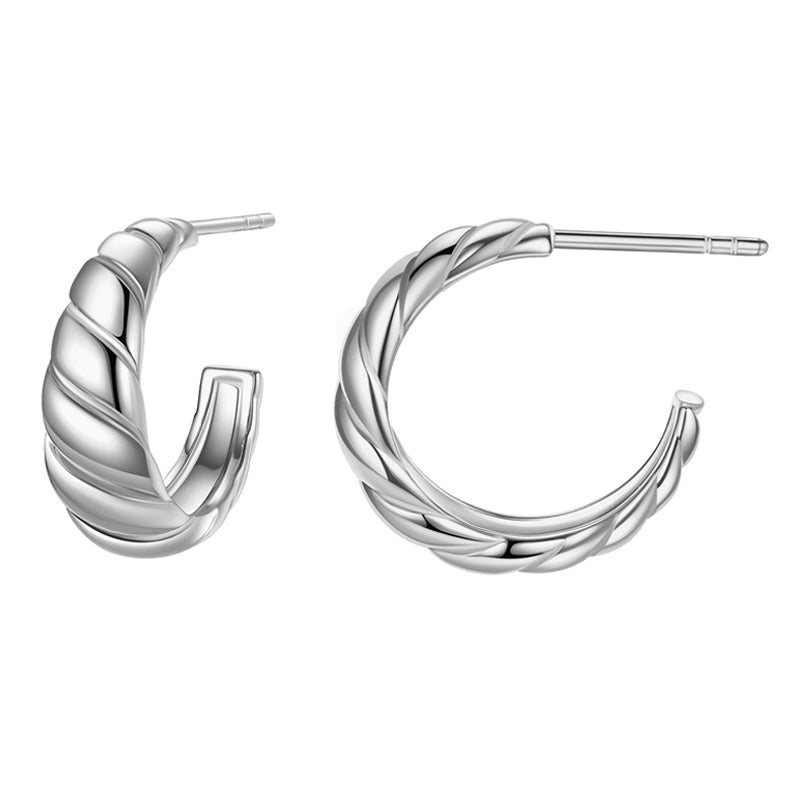 Earrings 925 Sterling Silver Hoops Rose Gold - LOVIISA