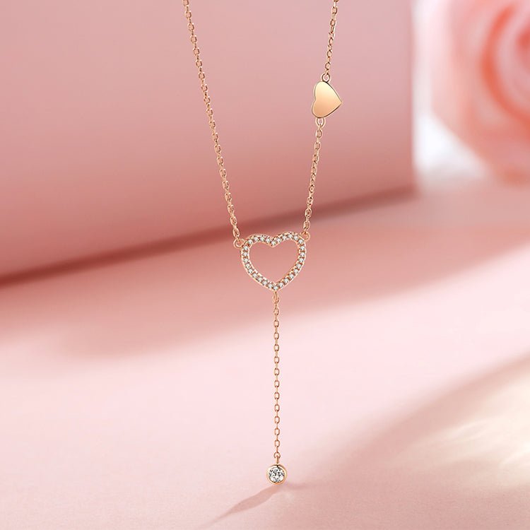 Heart Necklace Pendant Gold Plated Silver 925 Jewelry - LOVIISA