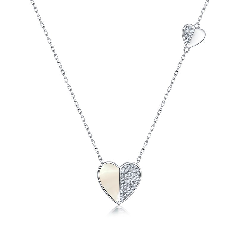 Heart Shaped Chain Silver 925 Necklace Valentines - LOVIISA