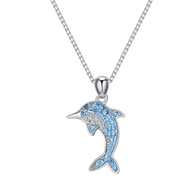 Necklace 925 Sterling Silver Dolphin Pendant Jewelry - LOVIISA