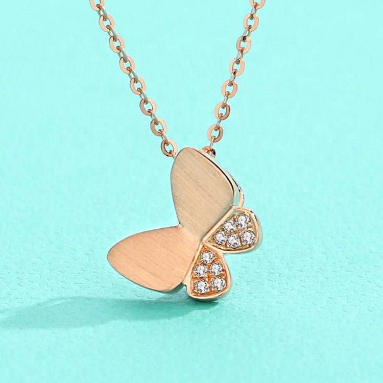 Necklace Butterfly Plated Pendant Women 18K Gold Necklace - LOVIISA