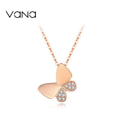 Necklace Butterfly Plated Pendant Women 18K Gold Necklace - LOVIISA