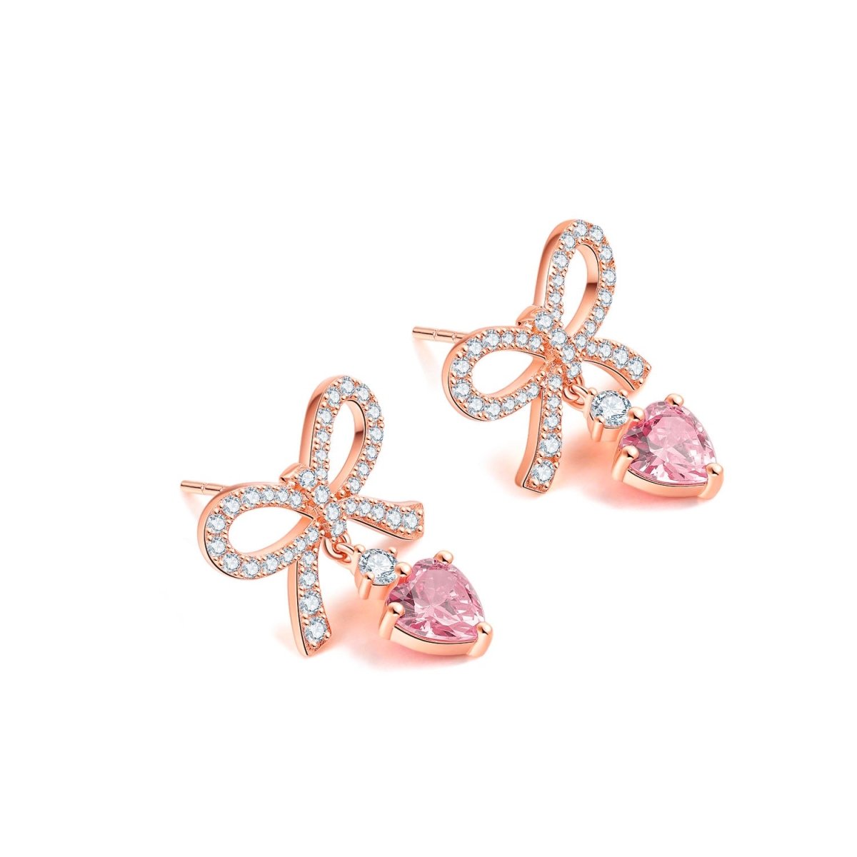 Pink Heart Earings 925 Sterling Silver - LOVIISA