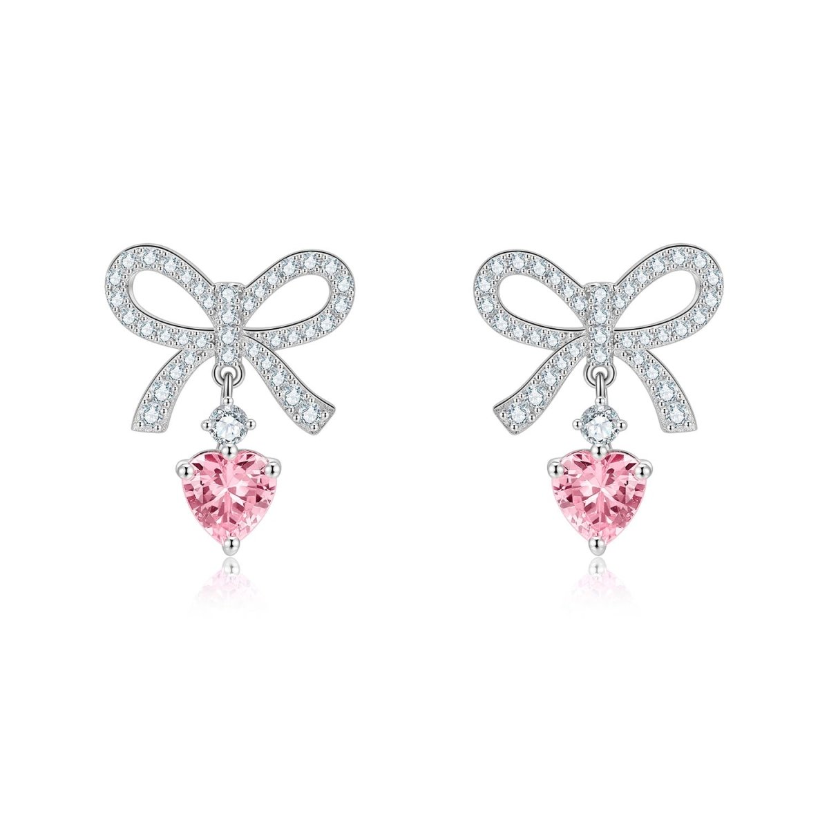 Pink Heart Earings 925 Sterling Silver - LOVIISA