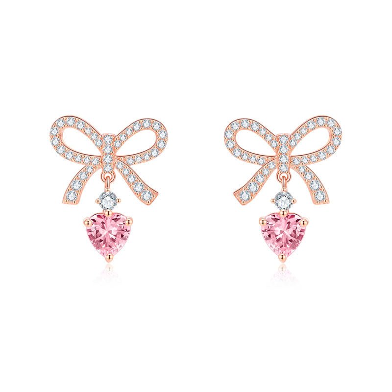 Pink Heart Earings 925 Sterling Silver - LOVIISA