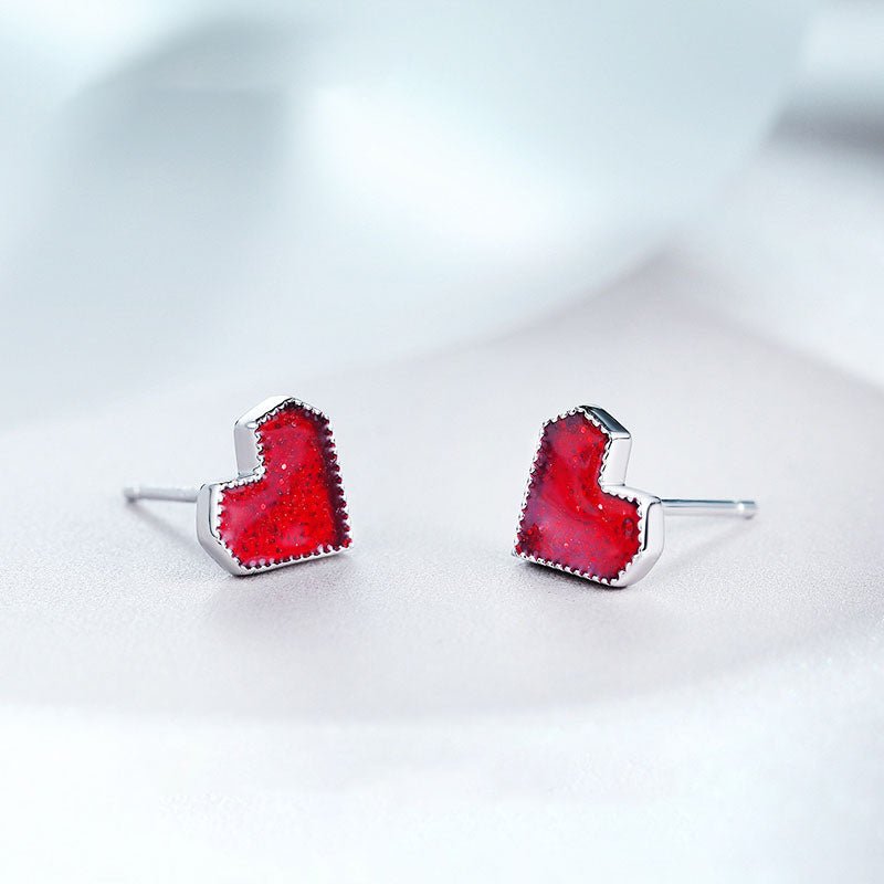 Red Heart Shaped Sterling Silver 925 Jewellery - LOVIISA