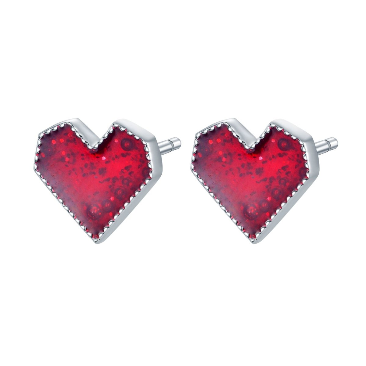 Red Heart Shaped Sterling Silver 925 Jewellery - LOVIISA