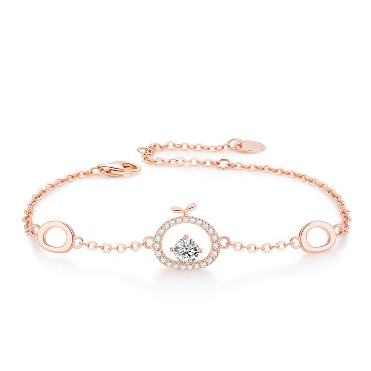 Rose Gold Rhodium Plating Bracelet & Bangle Clear Crystals - LOVIISA